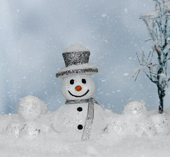 Craft scene with snowman 