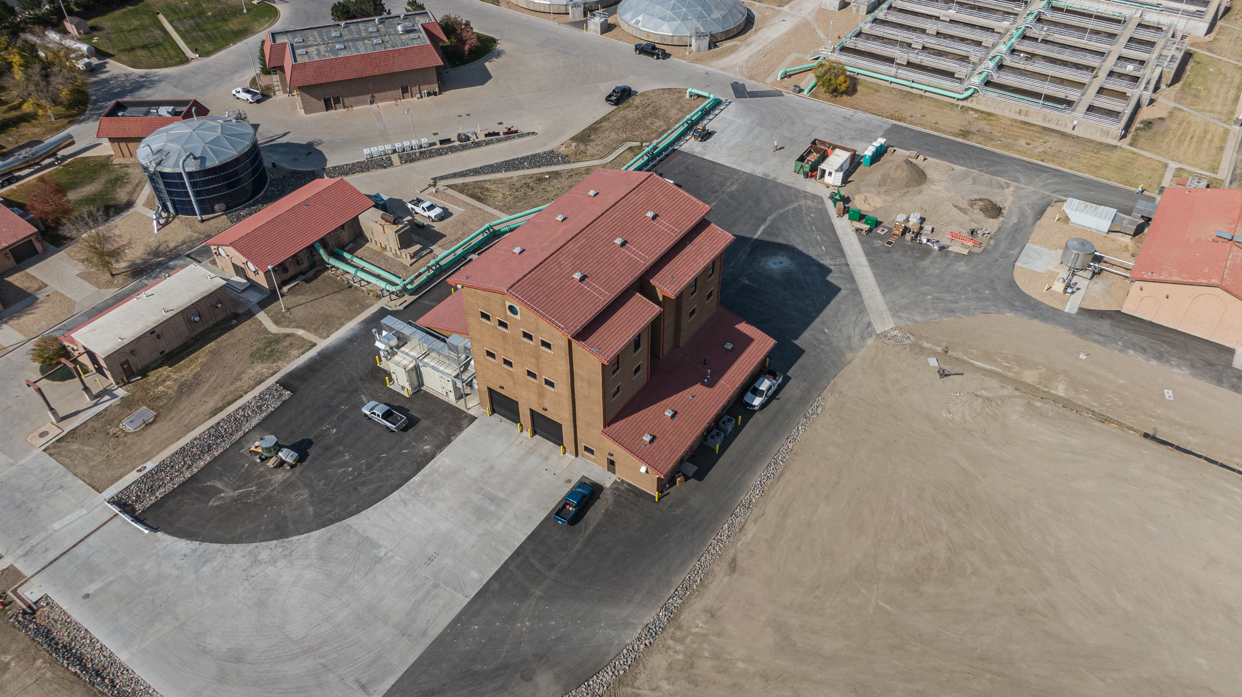 Aerial photo of dewatering facility